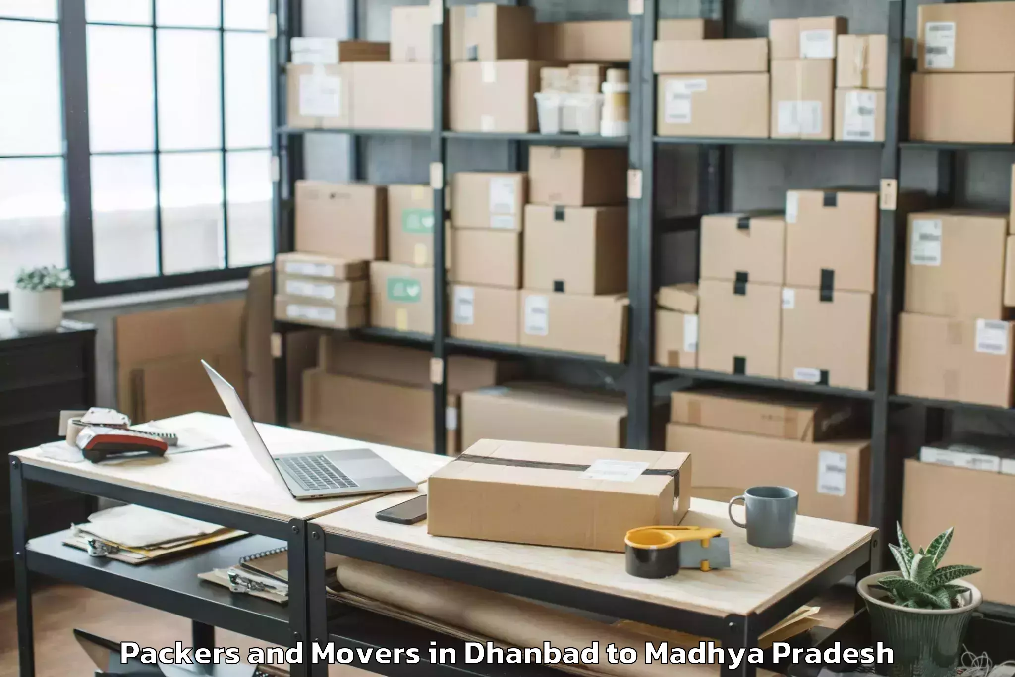 Top Dhanbad to Sanwer Packers And Movers Available